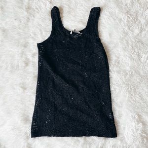 BKE black lace tank top size small